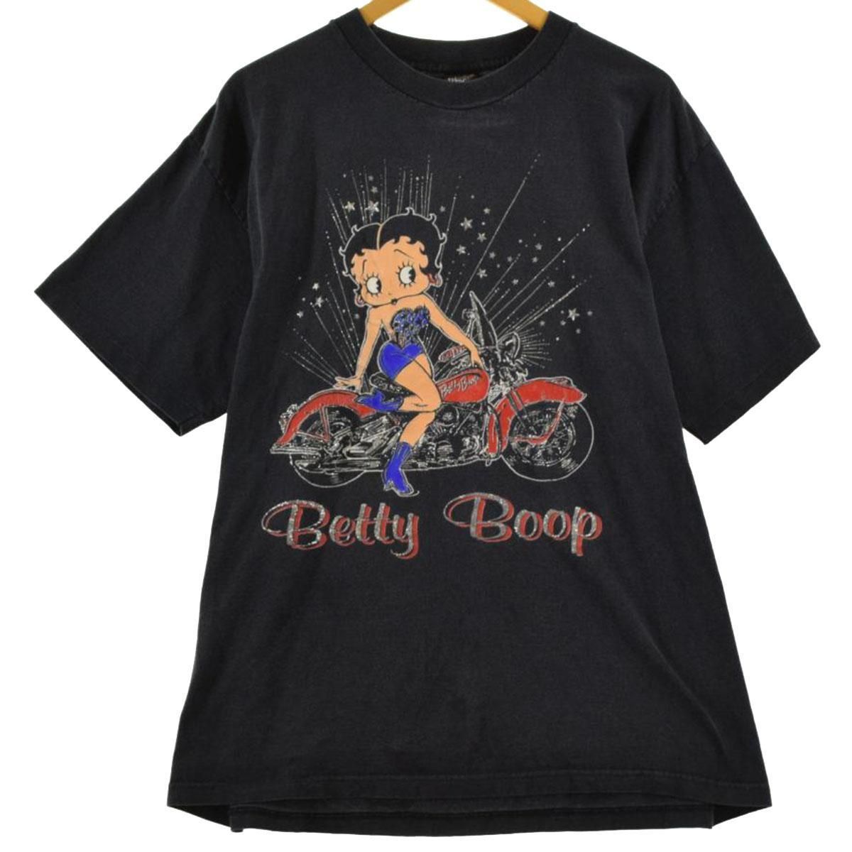 DIAMOND DUST BETTY BOOP ベティブープ Tシャツ Vintage 1994 Betty Boop Motorcycle Glitter M Diamond Dust T