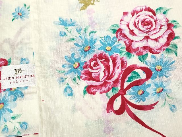 平和屋本店□浴衣 まとめて 3点 花柄 SEIKO MATSUDA など 着用