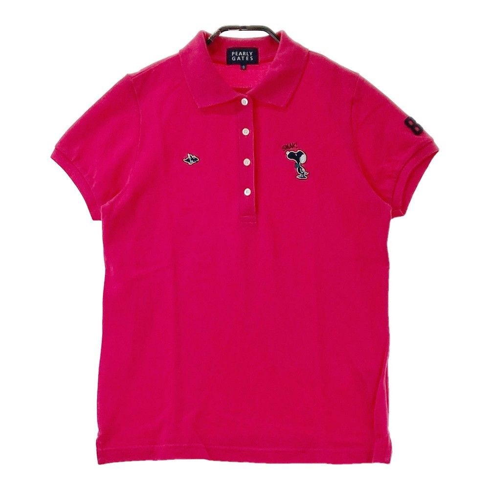 パーリーゲイツ×PEANUTS スヌーピー 半袖ポロシャツ ピンク サイズ5 サイズ：0 PEARLY GATES パーリーゲイツ ×PEANUTS 半袖ポロシャツ
