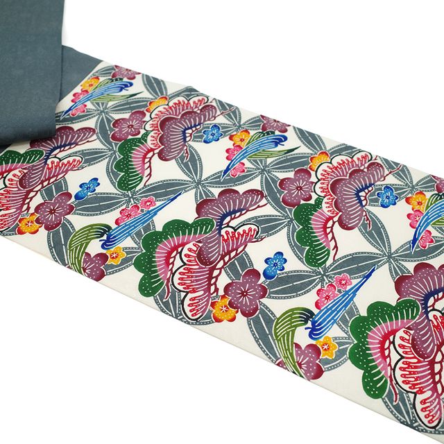 屋宜元七 琉球紅型 九寸名古屋帯 沖縄無形文化財指定 伝統工芸