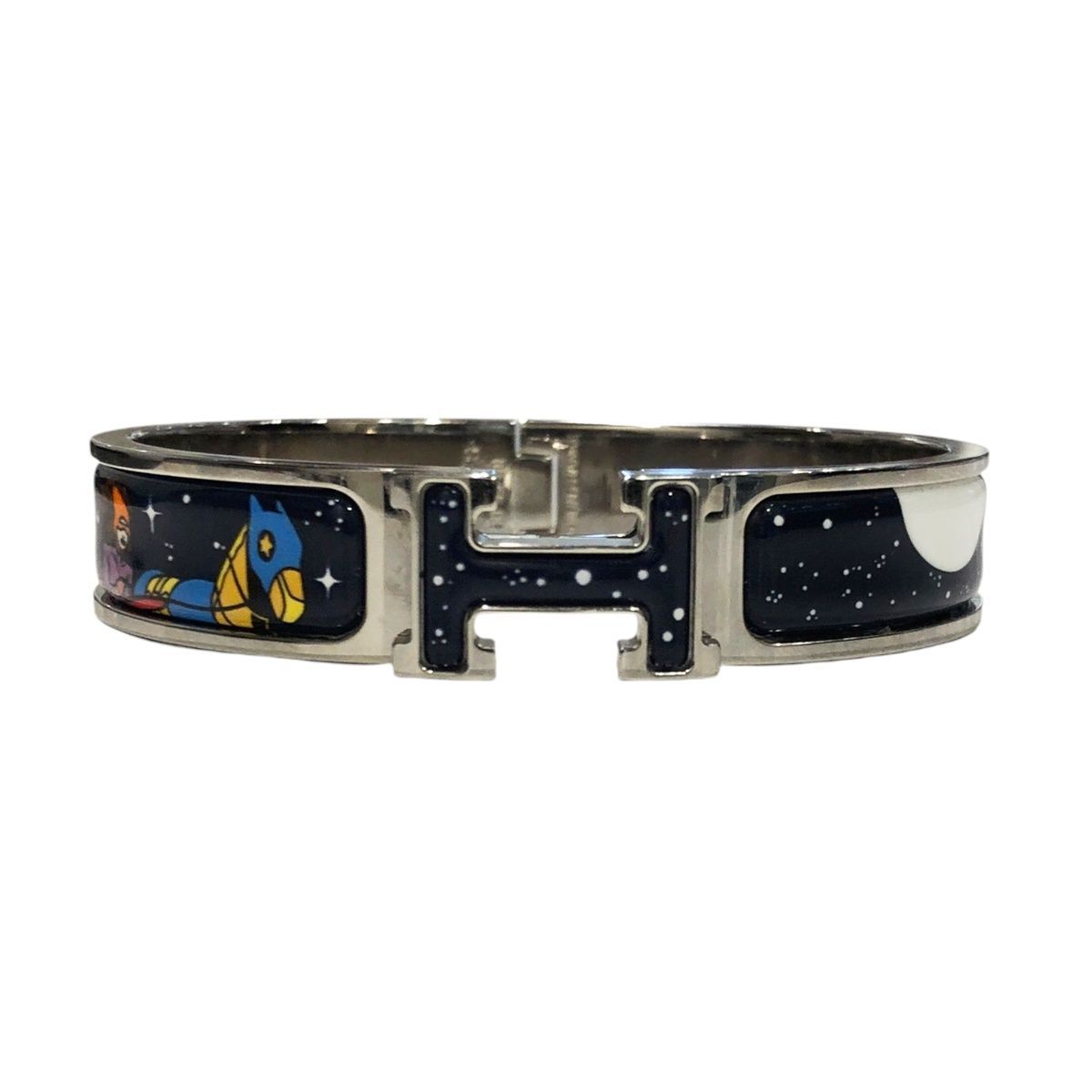 中古】 HERMES エルメス ブレスレット クリックH ブルー シルバー