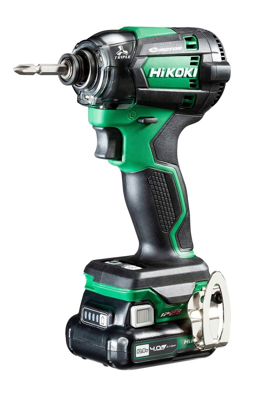 HiKOKI ハイコーキ 10.8V 充電式 インパクトドライバー トリプルハンマ搭載 最大締付トルク170N m 4.0Ah電池2個 充電器 ケース付き ビット別売りWH12DCA 2LS