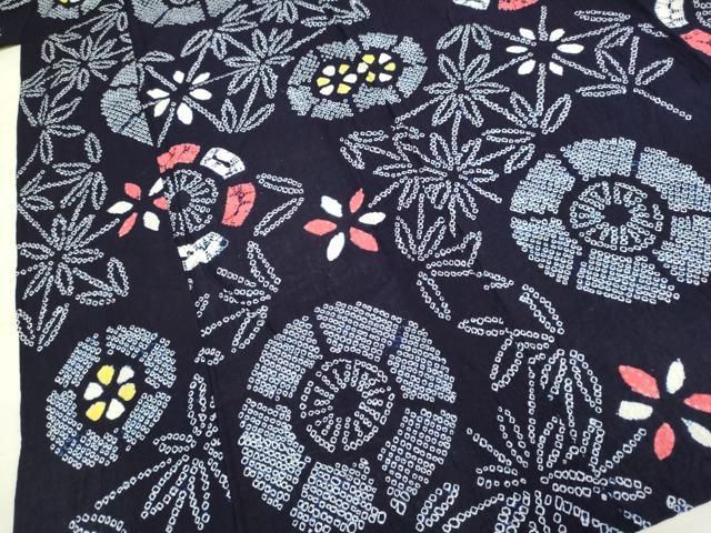 平和屋本店□極上 夏物 浴衣 有松鳴海絞り 源氏車文 綿 逸品 DZAA20271kh5