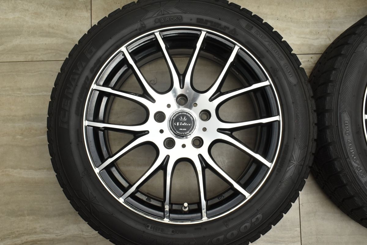 バリ溝】VOLTEC 17in 7J +48 PCD114.3 グッドイヤー アイスナビ 6 215