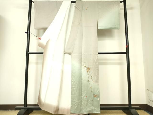 平和屋着物□訪問着 刺繍 枝花文 暈し染め 金彩 正絹 逸品