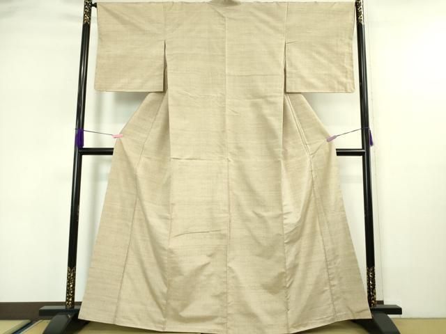 平和屋本店□極上 本場結城紬 重要無形文化財 色無地 練色 逸品 未使用