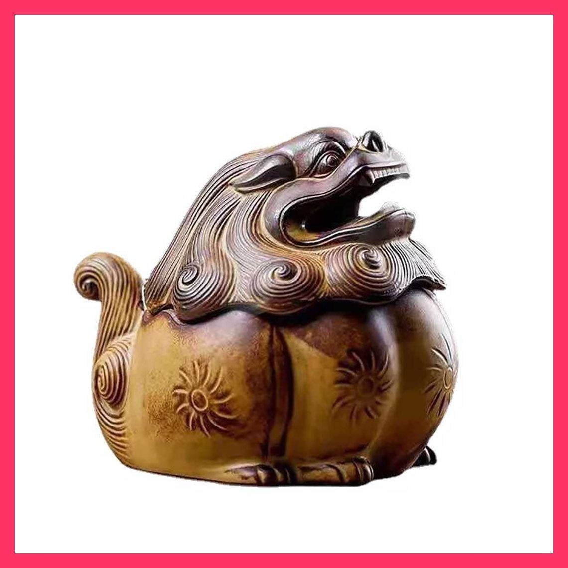 『開運花鳥』香炉　置物　獅子　美術作品 開運花鳥』香炉 置物 獅子 美術作品