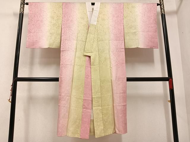 平和屋着物●長襦袢 無双仕立て 草花地紋 暈し染め やまと誂製 正絹 AABA8194ph