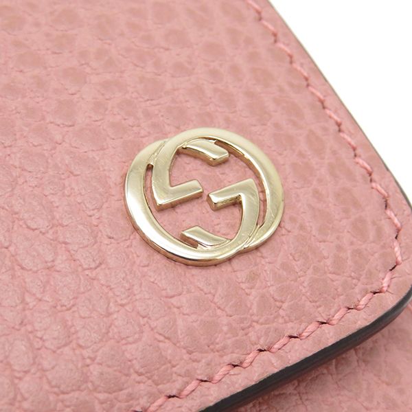 【美品】GUCCI 長財布　フラップ　インターロッキング　ゴールド グッチ 長財布 ラブリーハート インターロッキング GG柄 シマ 革