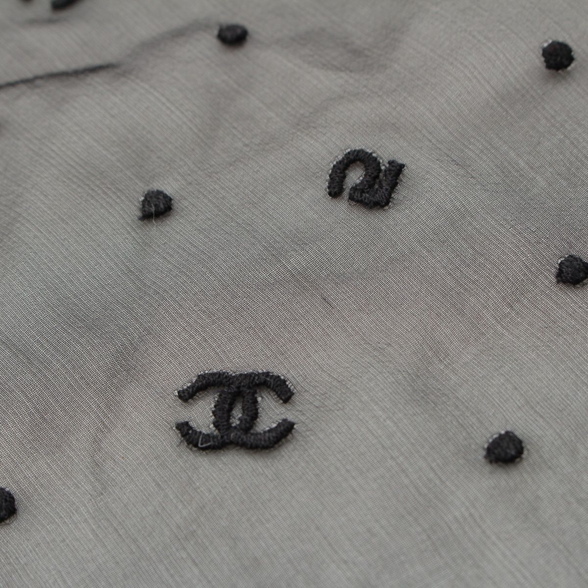 シャネル シルク ココマーク ストール ショール ブラック【中古  