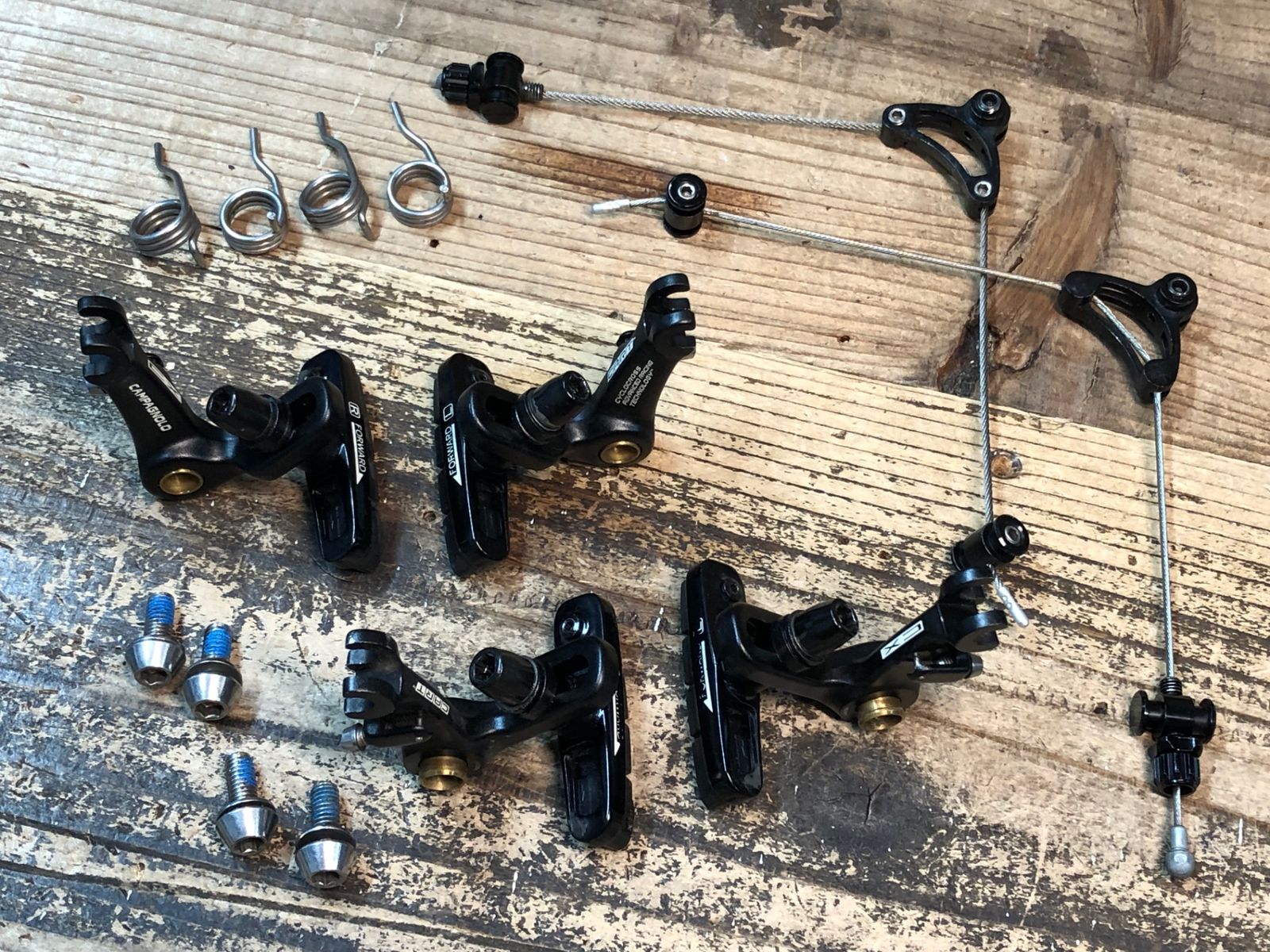 IP869 カンパニョーロ CAMPAGNOLO BR12-CABLR カンチブレーキ 前後セット 黒