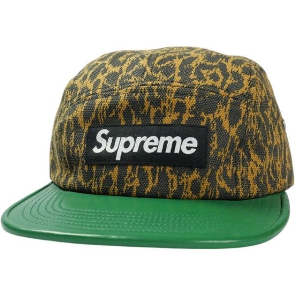 Size フリー SUPREME シュプリーム 13SS Leopard Leather Visor Camp Cap キャンプキャップ 茶 品-非常に良い 20826999