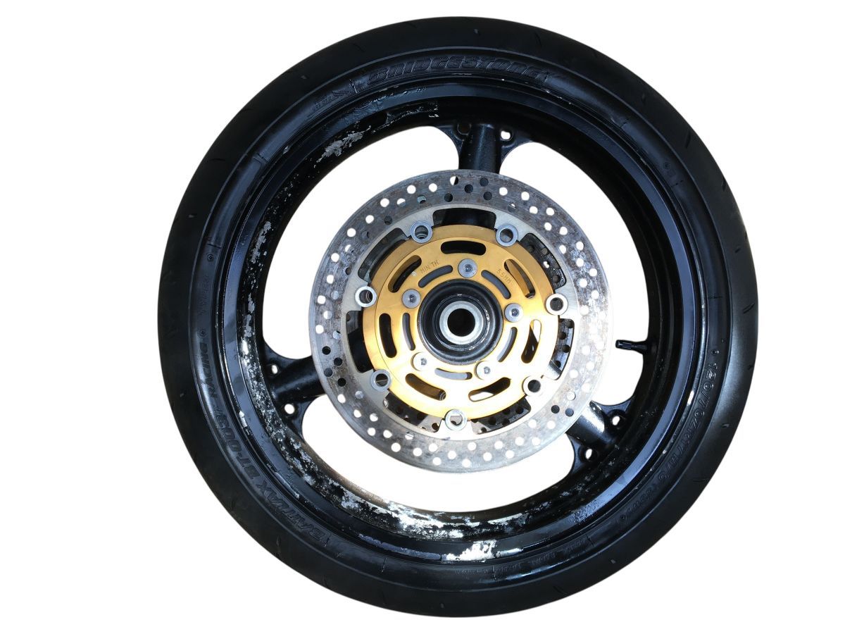 ZX-6RR ZX600K 03-04 低走行126ｋｍ 前後 ホイール セット フロントのみディスク付 厚みたっぷり 組み換え 2750-Z4308 BRIGHTFACE_UK