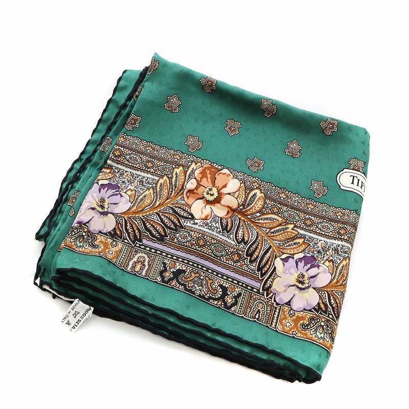 ティファニー TIFFANY & CO. 大判スカーフ ストール ロゴ 絹 シルク 総