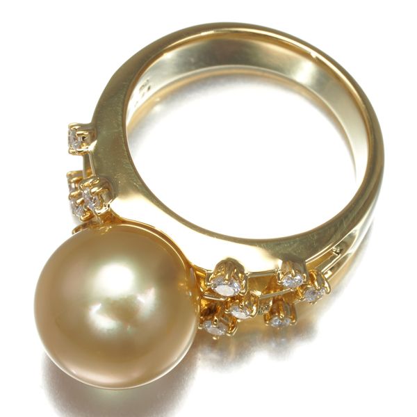 TASAKI タサキ リング ゴールデンパール 真珠 11.3mm ダイヤ