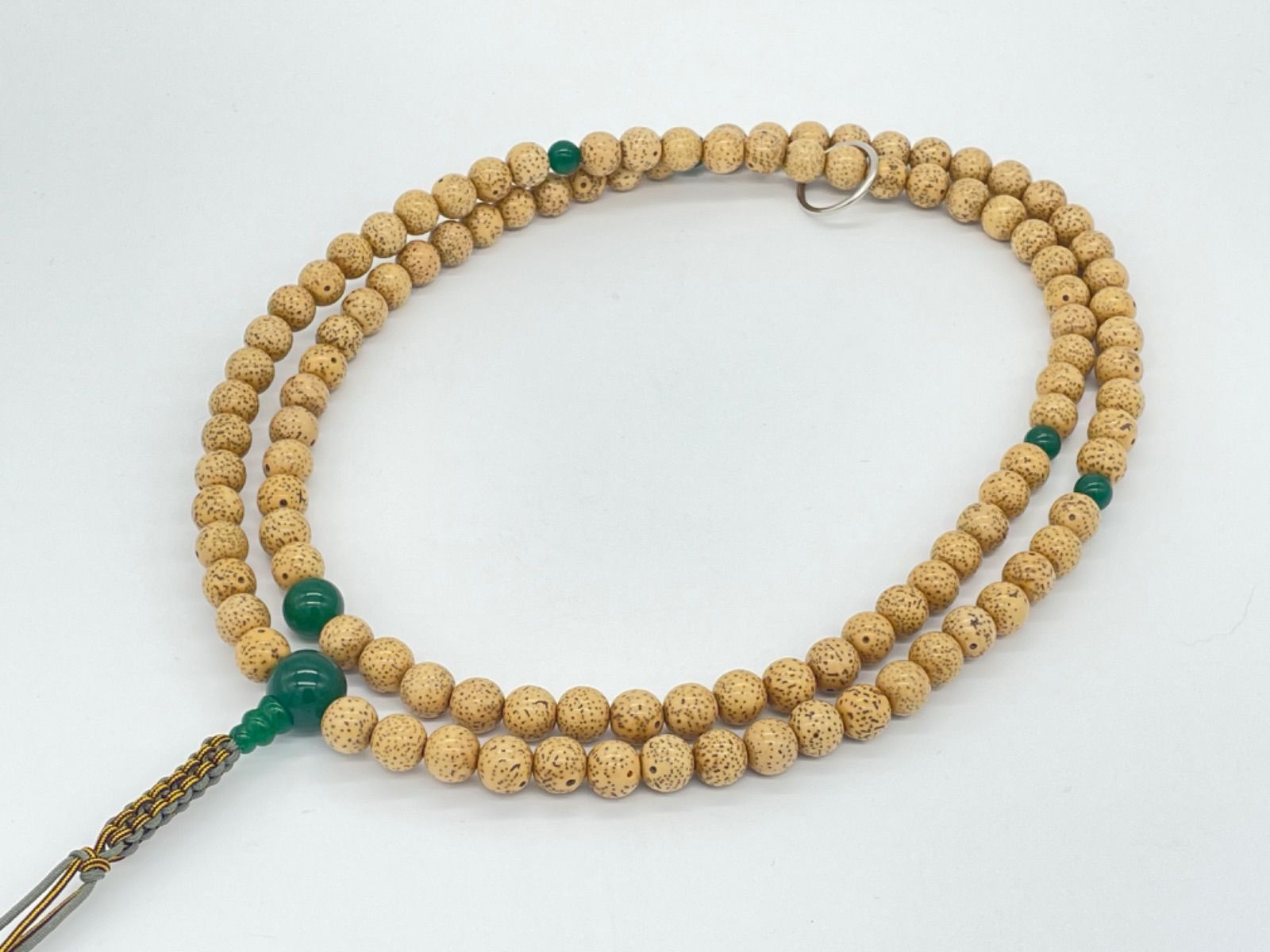 曹洞宗用念珠 緑檀 最も安い アベンチュリン仕立 紐房108玉1尺7寸