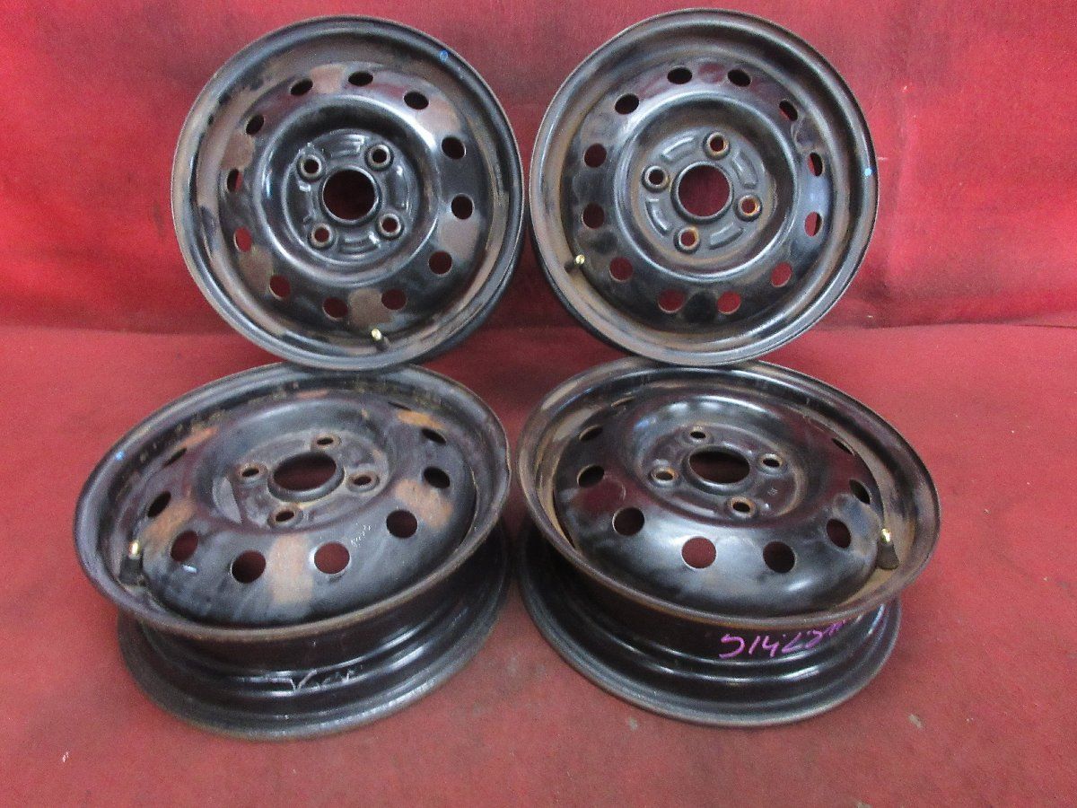 スチール ホイール 4本 ダイハツ 純正 13×4.00B 4穴 PCD 100 45 ハブ径 60 スズキ◆51428H