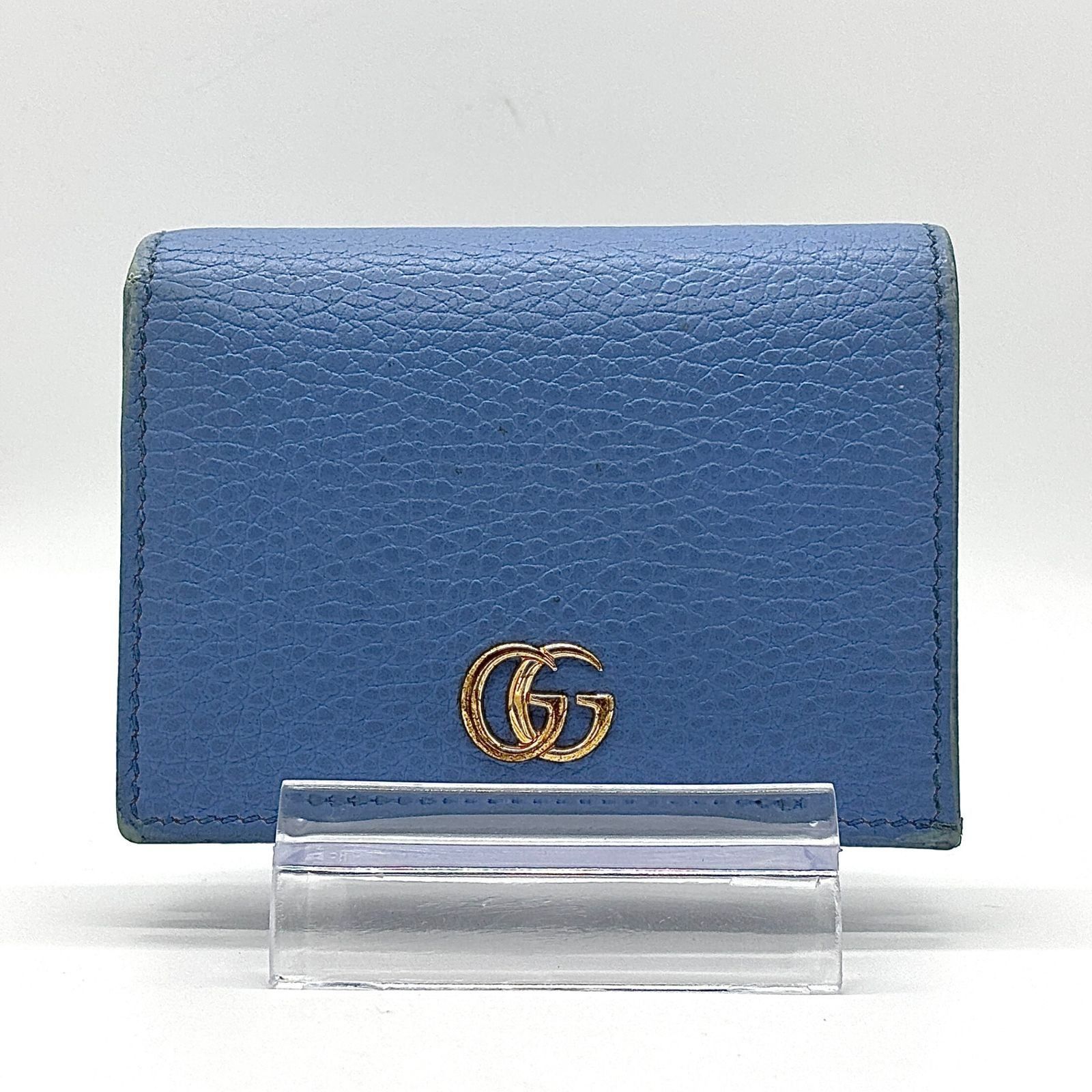 ✨新品未使用✨ GUCCI ミニ財布 筆記体ロゴ 折り財布 二つ折り 水色