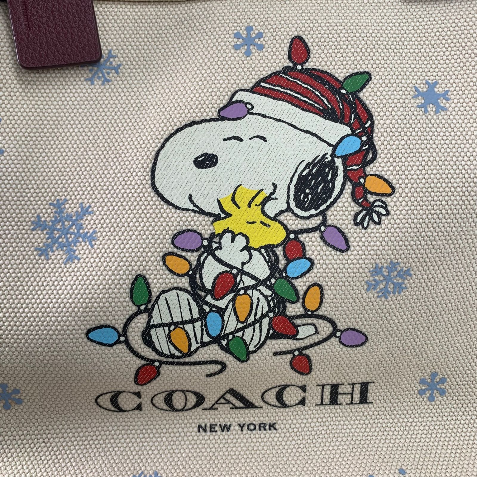 COACH コーチ キャンバストート バッグ スヌーピー アイス スケート 