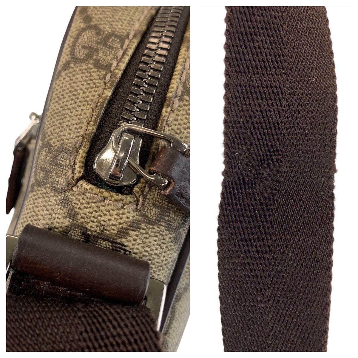 美品 GUCCI グッチ ベージュ ブラウン GGスプリームキャンバス/レザー 