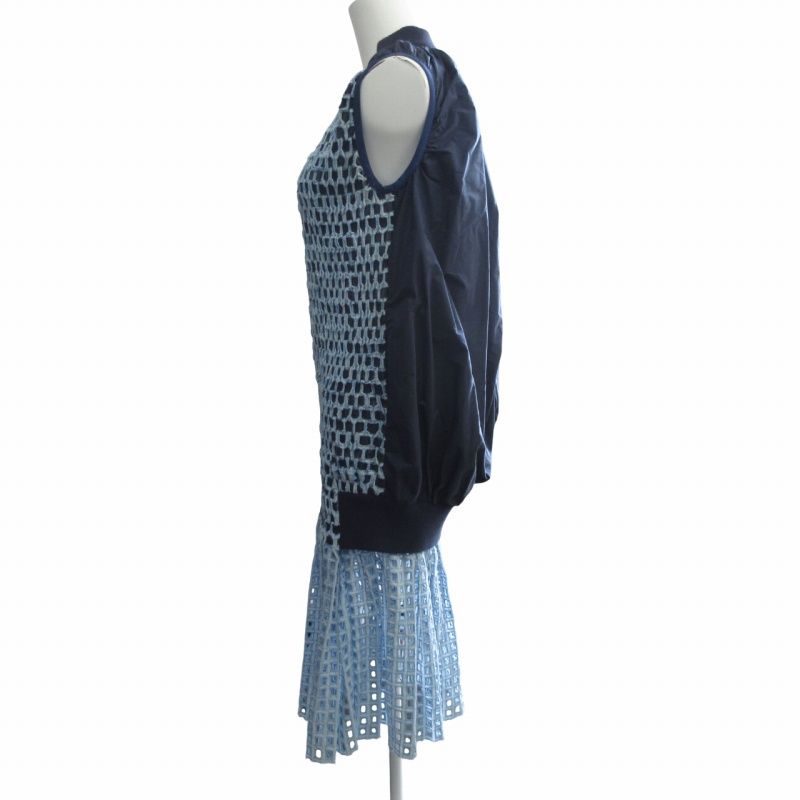 サカイ sacai 14SS ロングワンピース ノースリーブ 異素材
