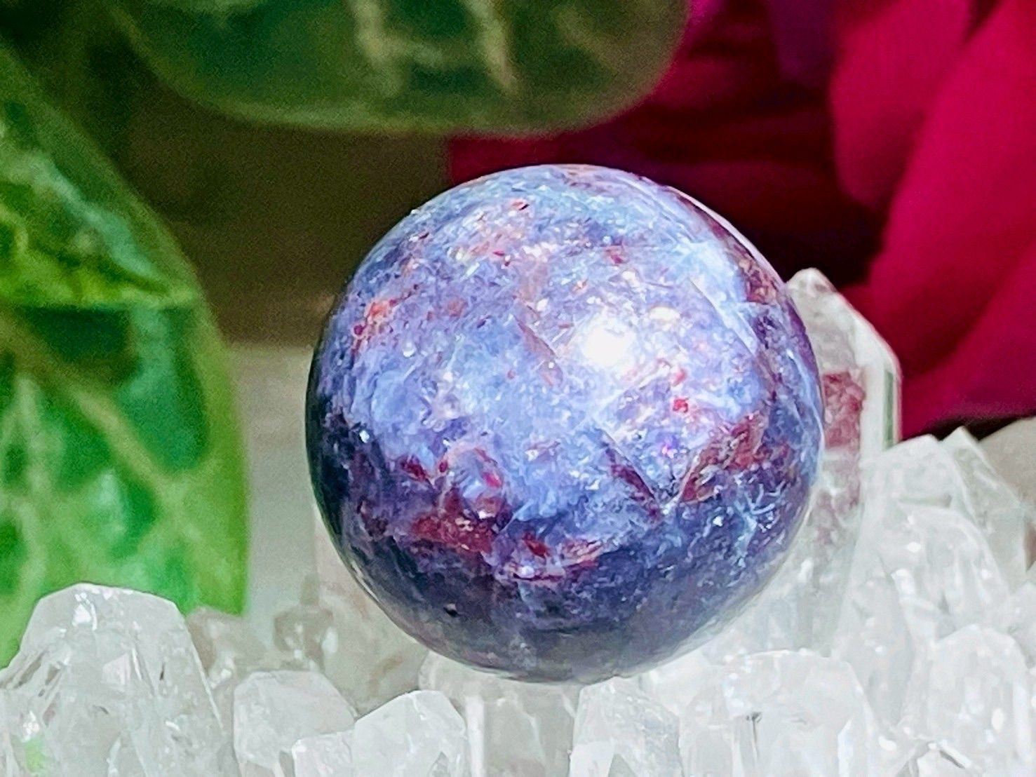 アイオライト サンストーン ブラッドショット スフィア タンブル 原石