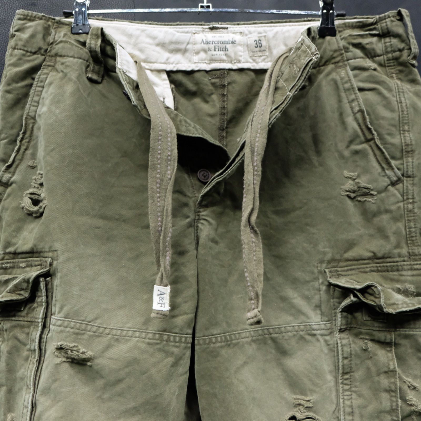 Abercrombie&Fitch ダメージ加工 カーゴショーツ W36/約94cm ハーフ
