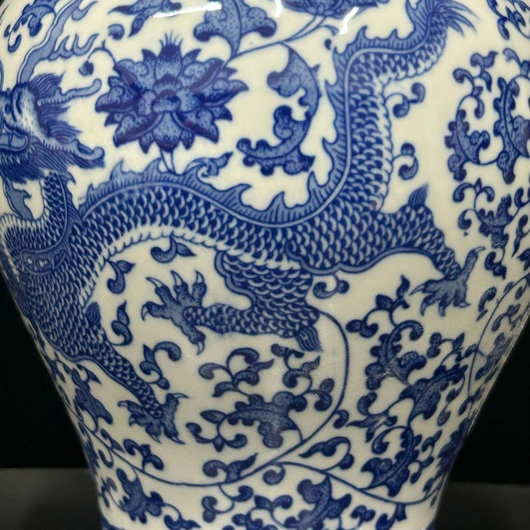 清乾隆青花竜紋将軍缶 景徳鎮 陶磁器 装飾品 現代工芸品 美術品 置物 清乾隆青花磁器龍紋将軍缶 景徳鎮 陶磁器 装飾品 現代工芸品