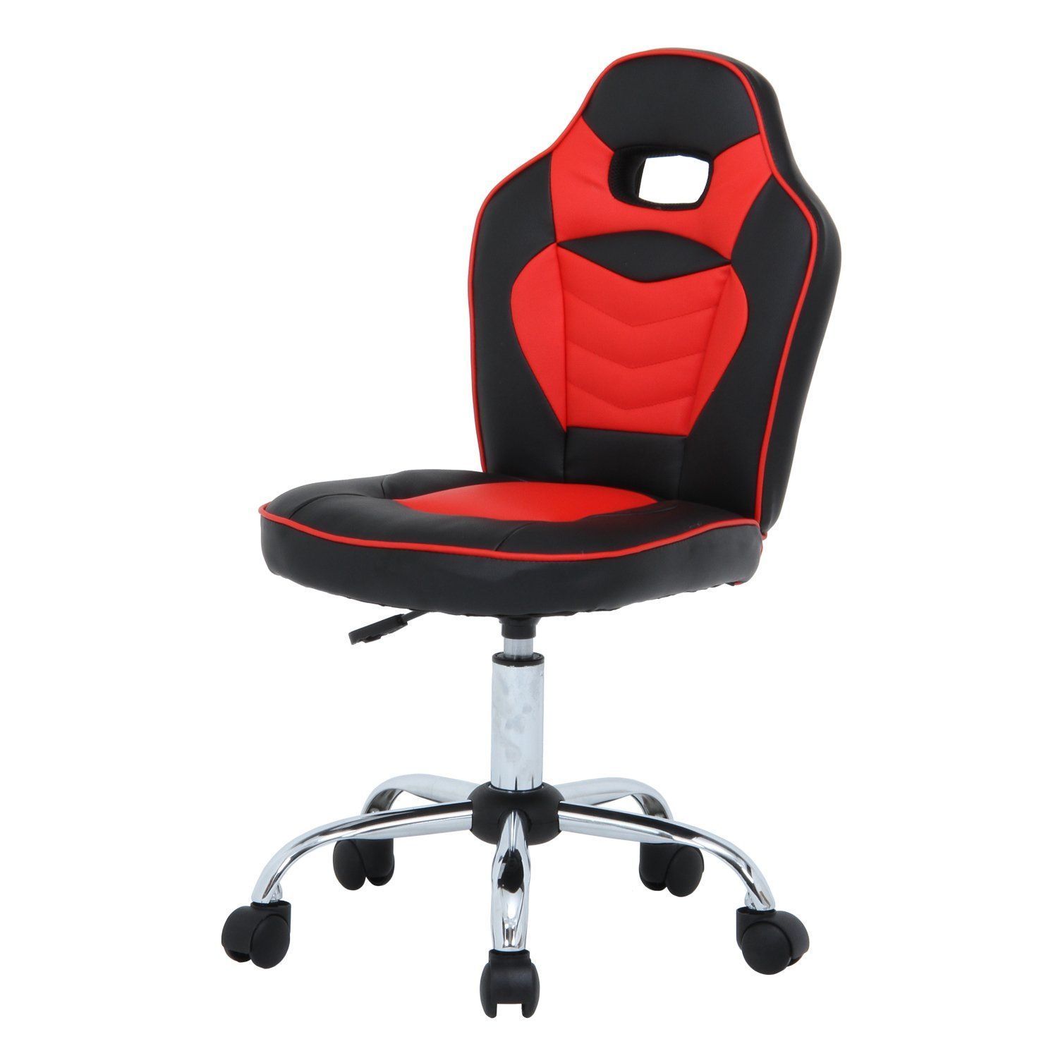 新着商品不二貿易 デスクチェア レーシングチェア 幅50×奥行50×高さ82.5~90cm レッド キッズ用 高さ調整 合成皮革 キャスター付き 60700