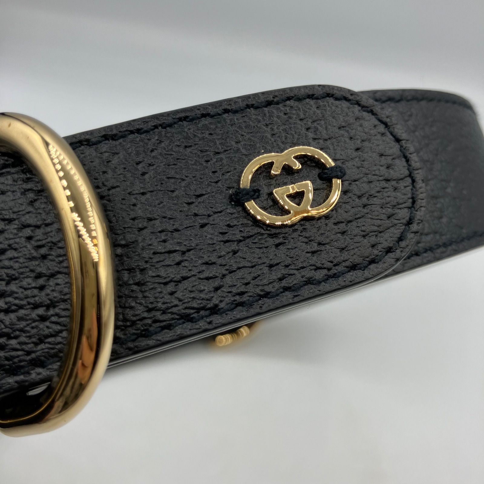 新品 GUCCI インターロッキングG ペット 愛犬 首輪 レザー ブラック L 鑑定済み】正規品 グッチ GUCCI インターロッキングG 695256 犬
