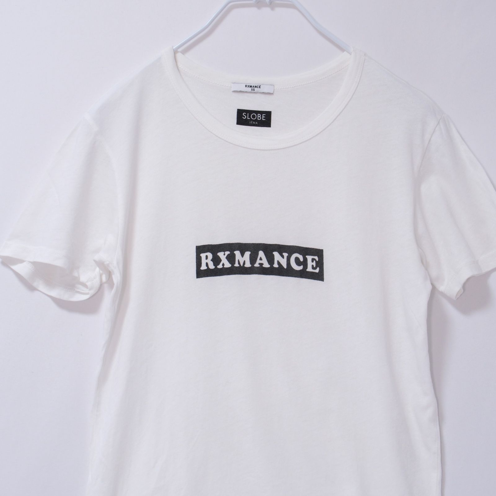 SLOBE IENA×RXMANCE スローブイエナ×ロマンス 綿 コットン ロゴプリント Tシャツ カットソー トップス 白 /240607022