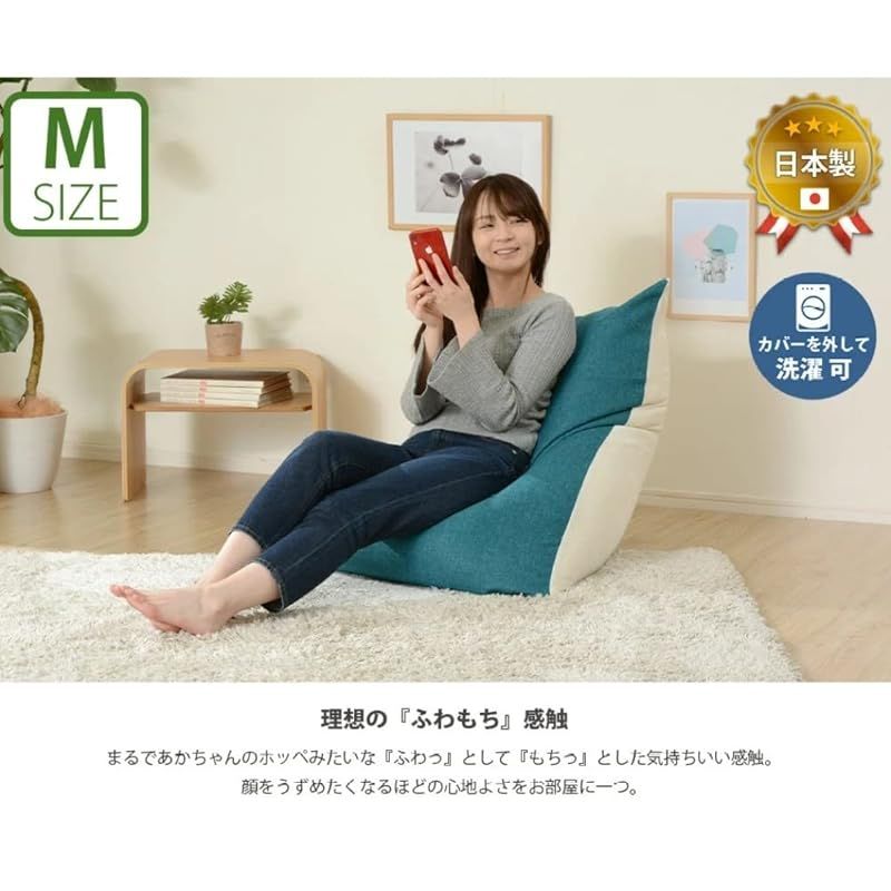 在庫 セルタン ビーズソファー Mサイズ カバーが洗える 和楽のPREMIO プレミオ タスクグリーン A862a-583GRN 618WH 0