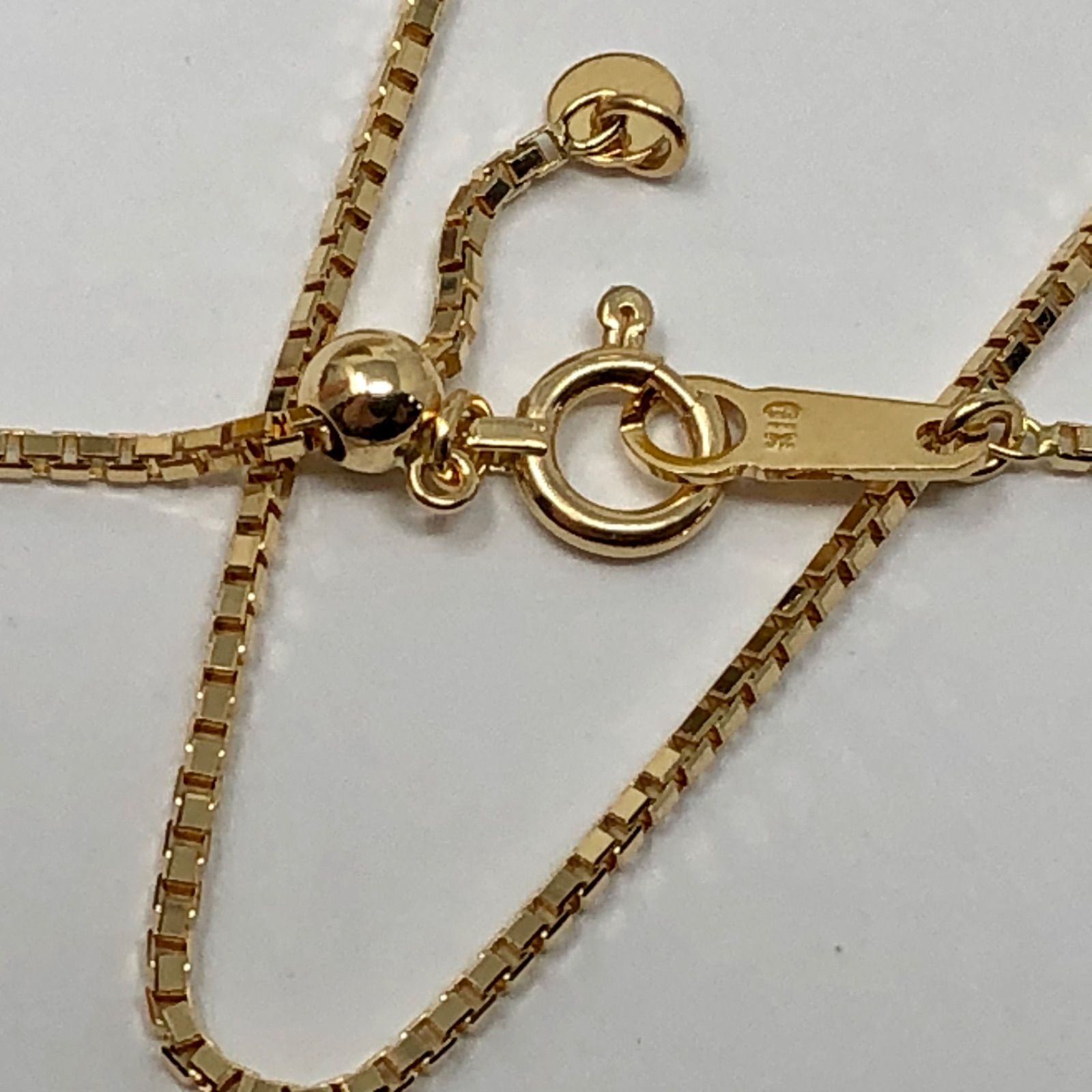 k18YG AU750 18金 ベネチア 1.0ミリ 45センチ ネックレス フリーサイズ  