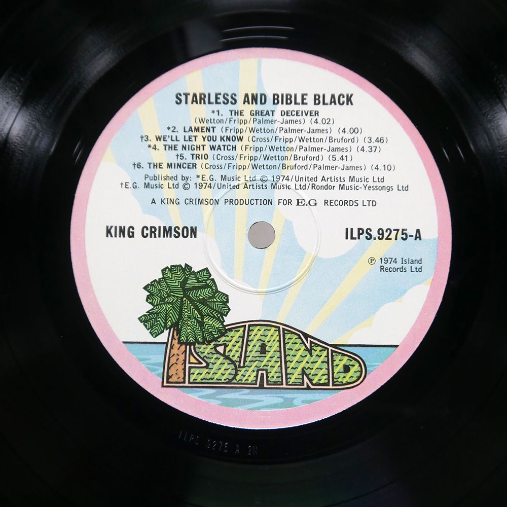 UK盤 KING CRIMSON/STARLESS AND BIBLE BLACK/ISLAND ILPS9275