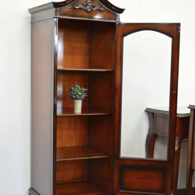 マホガニーアンティーク ガラスキャビネット アンティーク調 キュリオ