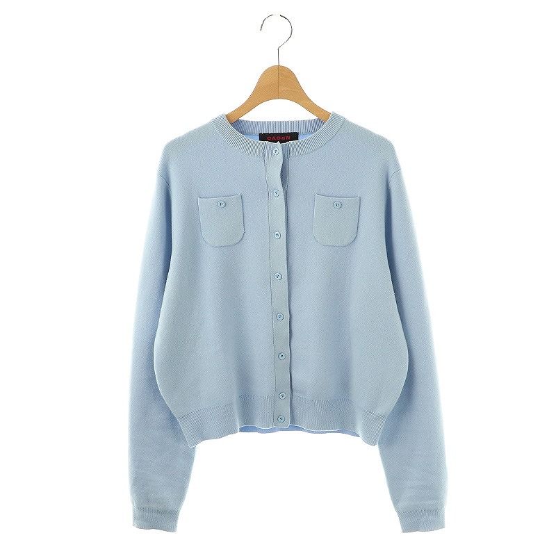 キャバン CABaN 23AW コットンカシミヤクルーネックカーディガン ニット S ライトブルー |DO OS