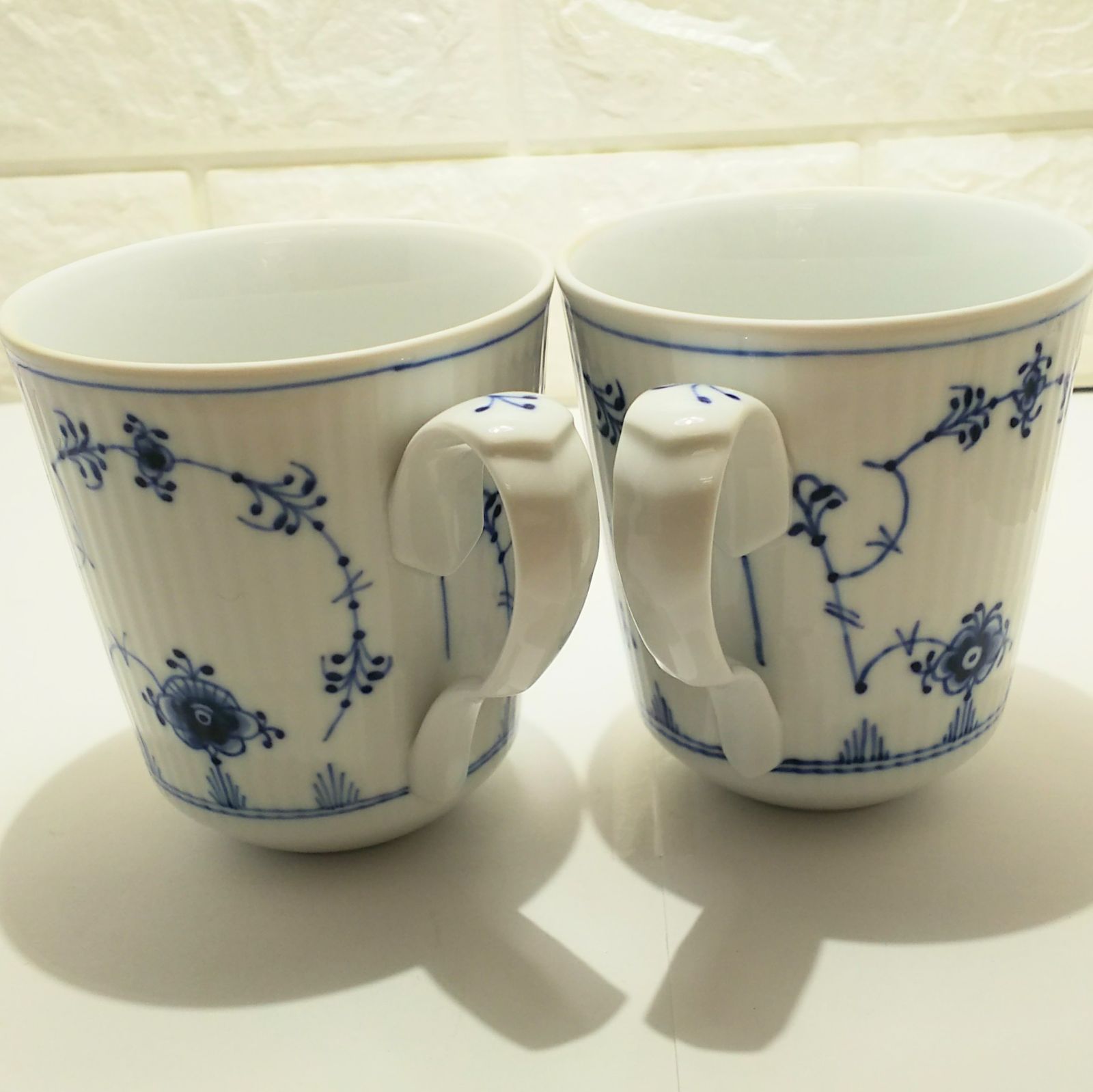 ♪ 【ROYAL COPENHAGEN】ブルーフルーテッド プレイン マグ S ペア/箱 