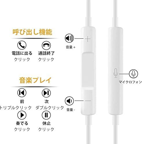 i3 iPhone イヤホン有線 2023MFi正規認証品 有線 イヤフォン純正 HIFI透明な音質 重低音 マイク付き 通話対応 音量調整 ヘッドホン コンパクiPhone14131211SEXXSXRXSMax88P77PiPadiPod対応 i3