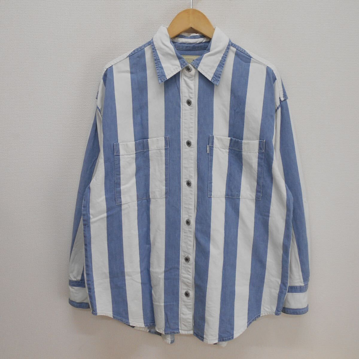 LEVI’S SILVERTAB リーバイス シルバータブ A3493-0001 LOOSE SHIRT 長袖 ワークシャツ ストライプ オーバーサイズ S 10119000