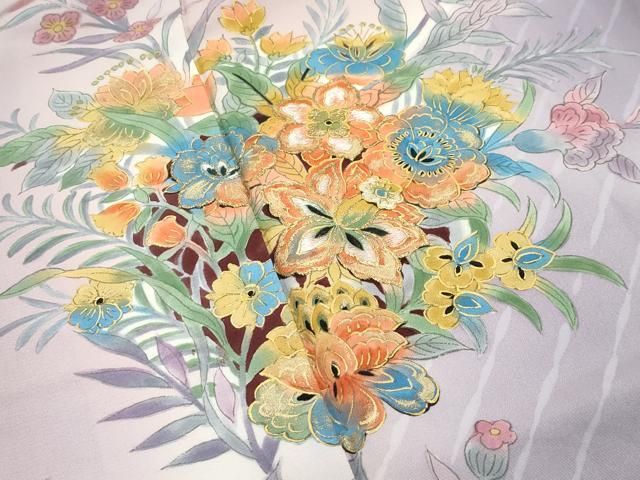 彩花宜しくお願いします♪♪♪出品商品プラス変更 平和屋本店□極上 創業460年・千總 訪問着 刺繍 更紗花文 暈し