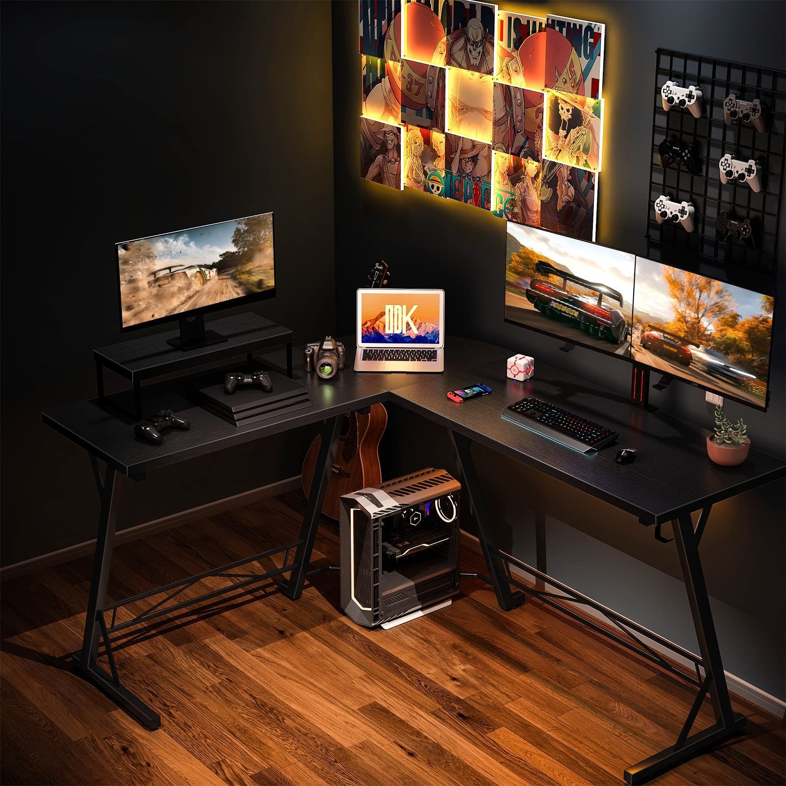 ODK パソコンデスク l字 ゲーミング L字 幅147×奥行120cm pcデスク 机  