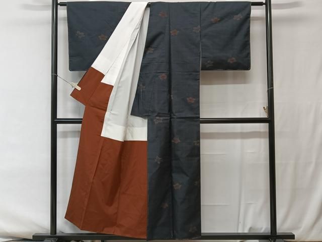 平和屋着物●本場大島紬　溢れ松葉花文　正絹　逸品　未使用　CAAT7078vf 平和屋着物○本場大島紬 溢れ松葉花文 正絹 逸品 未使用 CAAT7078vf