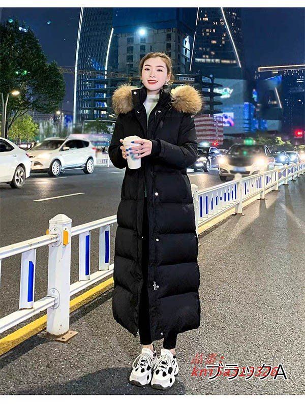 ダウンコート レディース ダウンジャケット 90％ダウン Aライン 帽子付き 黒 大きいサイズ 母親 フード ブラック kni5a313326