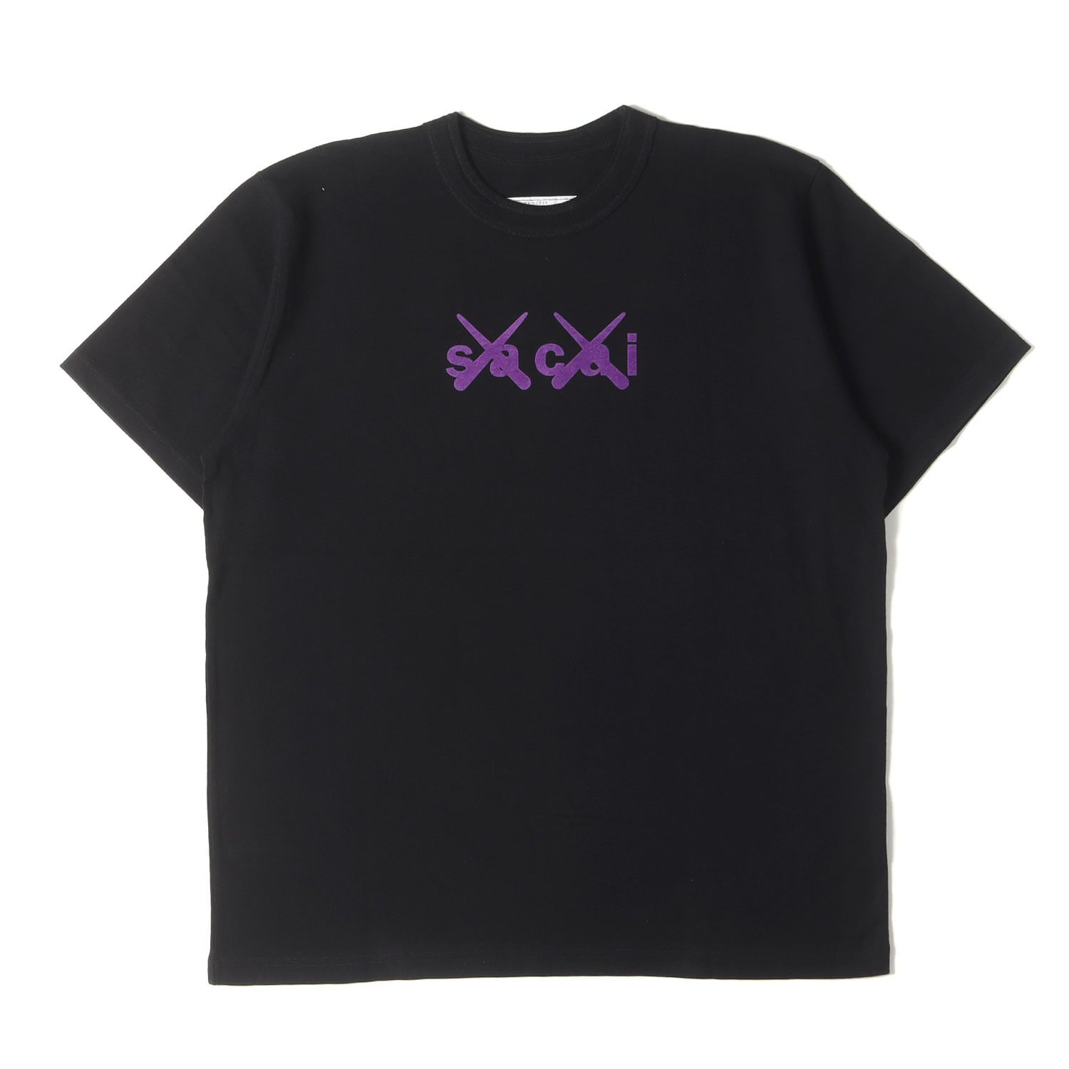 sacai kaws コラボTシャツ Flock Print T-Shirt 0