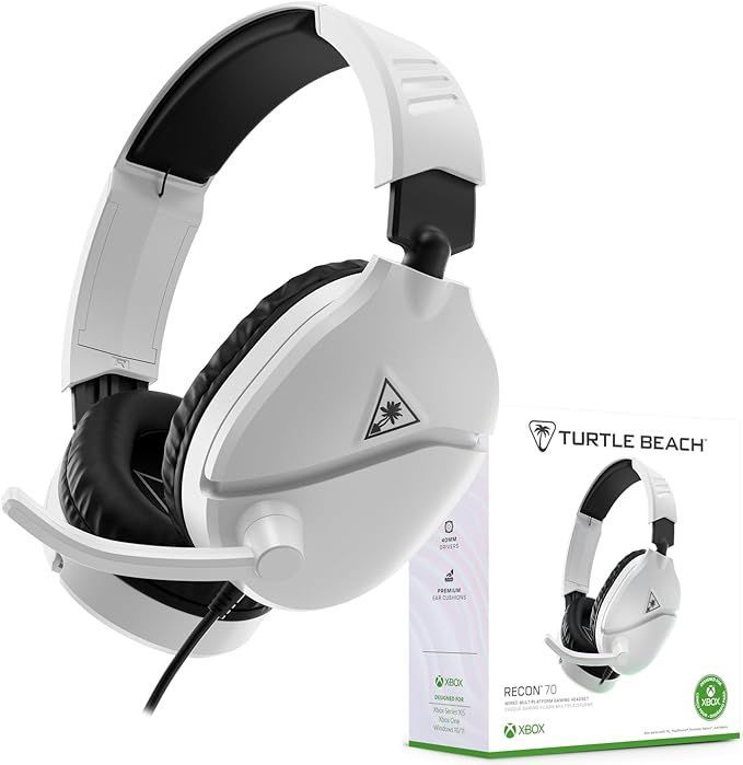 【在庫処分】TURTLE BEACH ゲーミングヘッドセット 超軽量 230g 疲れにくい マイク付き ヘッドホン Xbox PS5 PS4 携帯型ゲーム機 スマホ 有線 3.5mm フリップミュート Recon 70 X 2024 ホワイト【メーカー