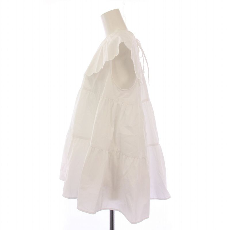 【美品】ヨリ　ティアードロングブラウス　白 yori