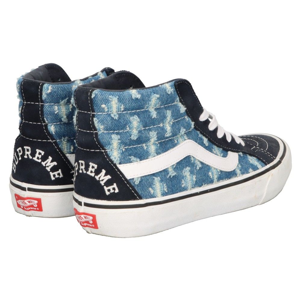 SUPREME (シュプリーム) 20SS×VANS Hole Punch Denim Sk8-Hi Pro バンズ ホールパンチデニムスケートハイ  ハイカットスニーカー インディゴ×ネイビー 27cm/US9