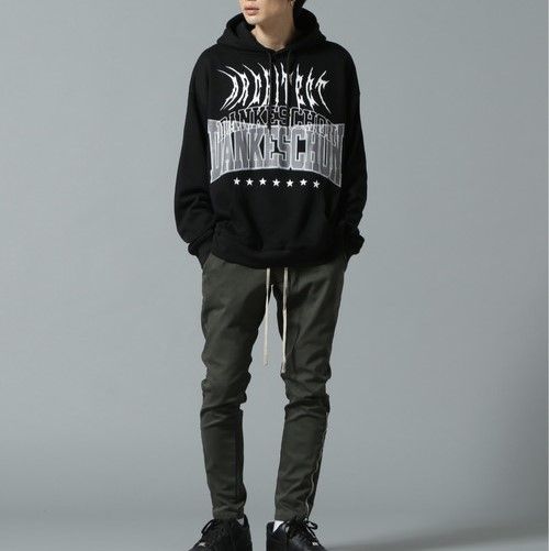 Danke Schon ダンケシェーン 23AW JERSEY HOODY 立体ロゴ ジップアップパーカー UNS23AW-020B L ブラック スウェット ジャージー トップス【新古品】【中古】【Danke Schon】 新品 Danke Schon ダンケシェーン 23AW WEB&DEPOT限定 BAT SWEAT HOODY