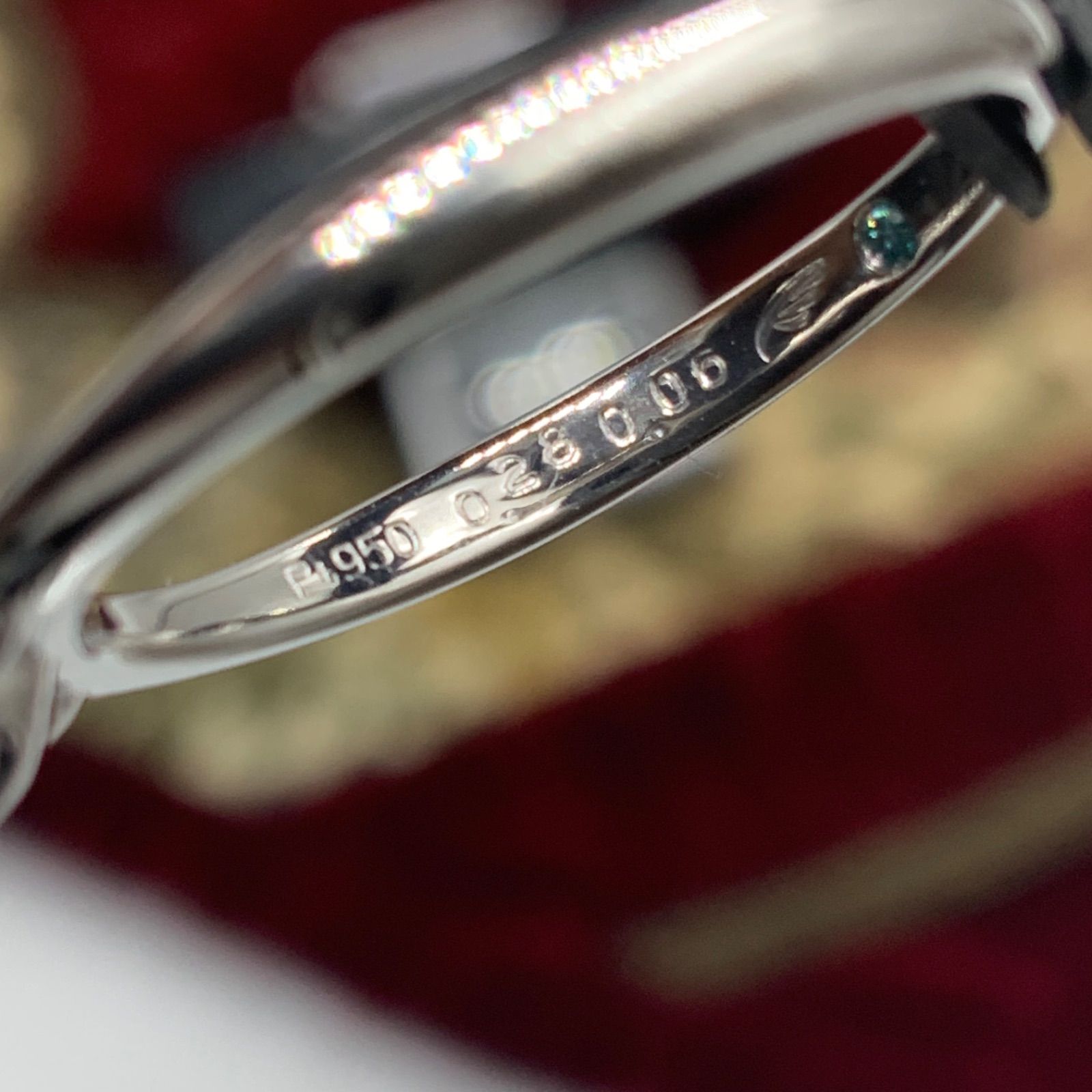 Pt950 プラチナ950 ダイヤモンド リング 2.8g D0.28ct ピンク 