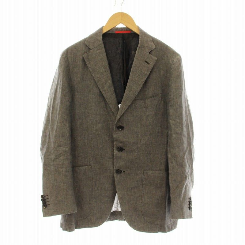 ISAIA イザイアシルクリネン チェック テーラードジャケット　48サイズ ISAIA イザイアシルクリネン チェック テーラードジャケット 48